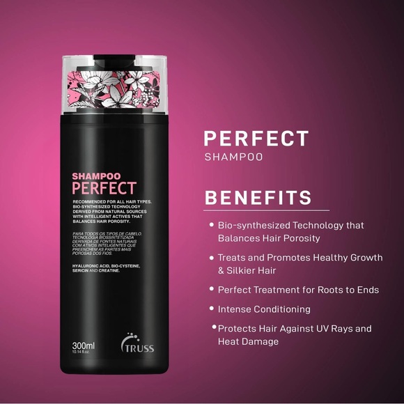 TRUSS Professional Perfect Shampoo 300ml All Hair Types Treatment Haircare - Picture 6 of 13